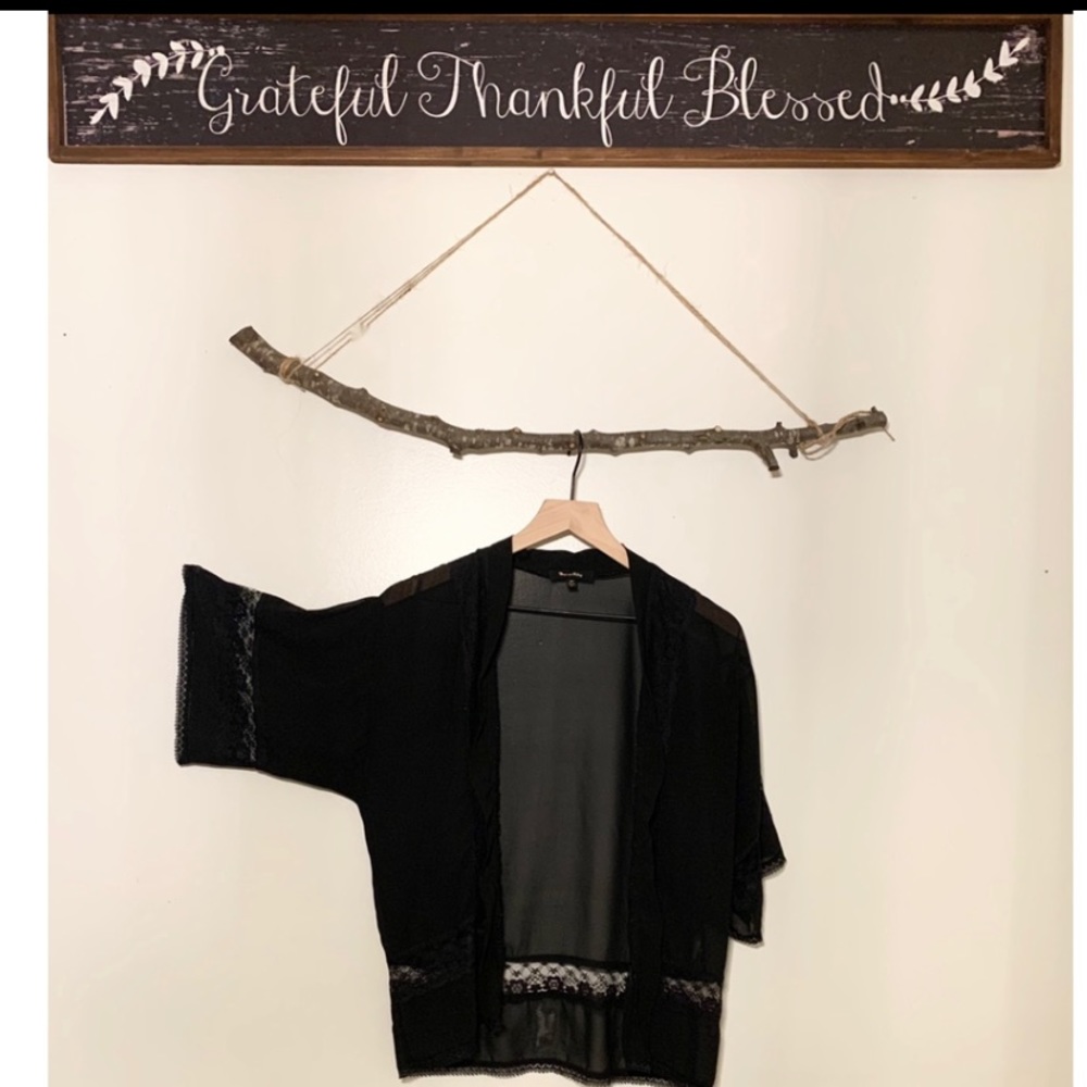 Lightweight, short sleeve, sheer cardigan